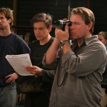 Nat Christian directing (with his dog)