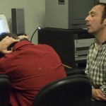 Taylor Negron (right) and Nat Christian (back) in CHANNELS 1